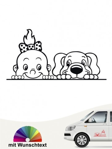 Hunde-Autoaufkleber Kind & Hund 4 von Anfalas.de