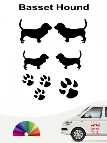 Hunde-Autoaufkleber Basset Hound 12 von Anfalas.de