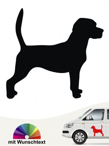 Beagle Silhouette Autoaufkleber mit Text anfalas.de