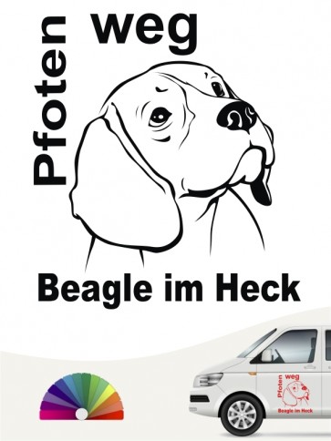 Pfoten weg Beagle im Heck Aufkleber anfalas.de