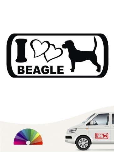 I Love Beagle Hundeaufkleber anfalas.de