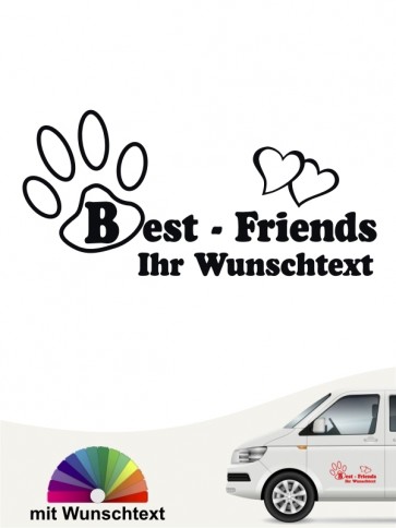 Best Friend Heckscheibenaufkleber mit Wunschtext von anfalas.de