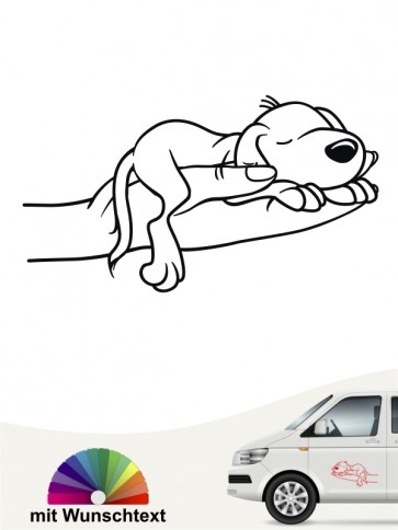 Comic Hund Sticker mit Wunschname von anfalas.de