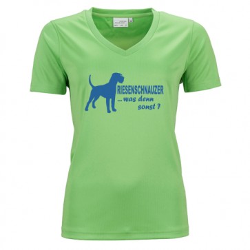 Damen Active V-Shirt mit Hundemotiv von anfalas.de