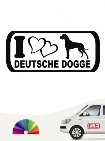 I Love Deutsche Dogge Autosticker anfalas.de