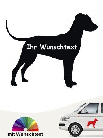 Deutscher Pinscher mit Wunschname Autoaufkleber anfalas.de