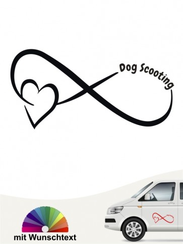 Dog Scooting Team Heckscheibenaufkleber mit Wunschtext von anfalas.de