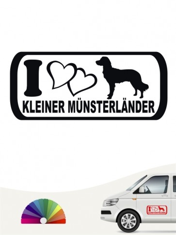 I Love Kleiner Münsterländer Autoaufkleber von anfalas.de