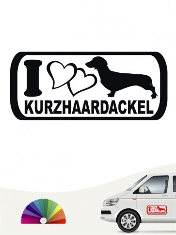 I Love Kurzhaardackel Heckscheibenaufkleber von anfalas.de