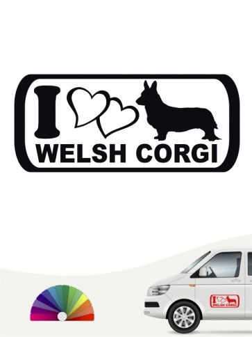 Heckscheibenaufkleber I Love Welsh Corgi anfalas.de