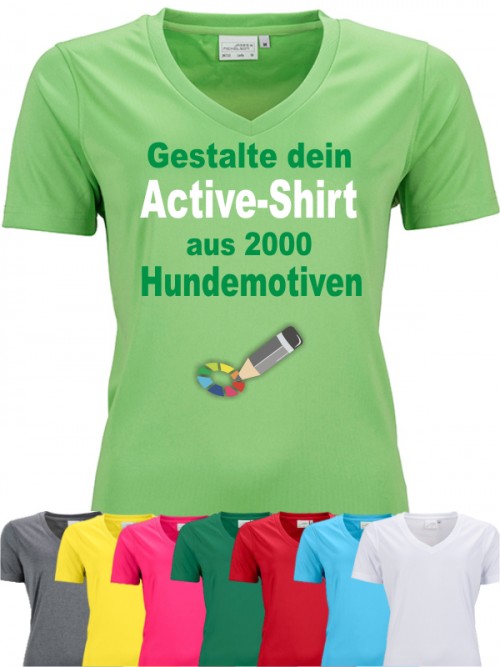 Active V-Shirt für Hundefreunde