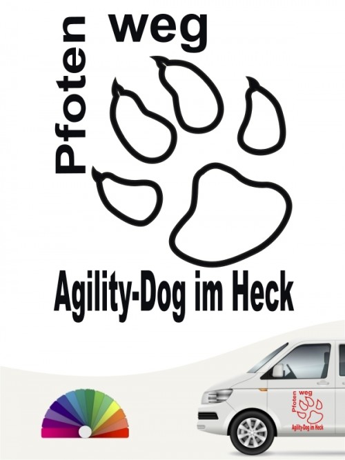 Pfoten weg Agility Dog im Heck Sticker von anfalas.de