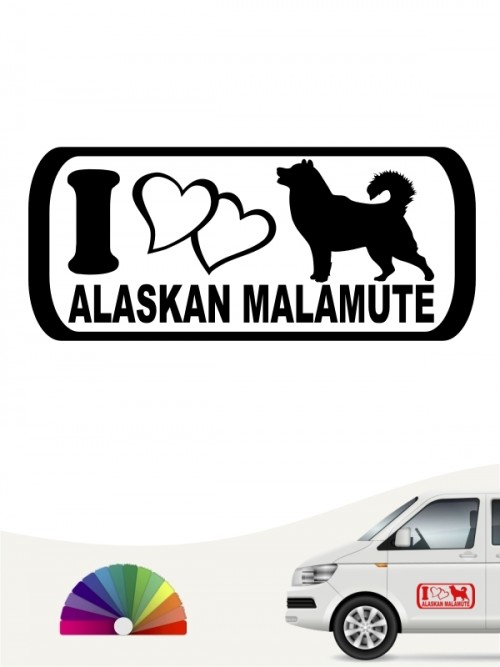 I Love Alaskan Malamute Hundeaufkleber anfalas.de