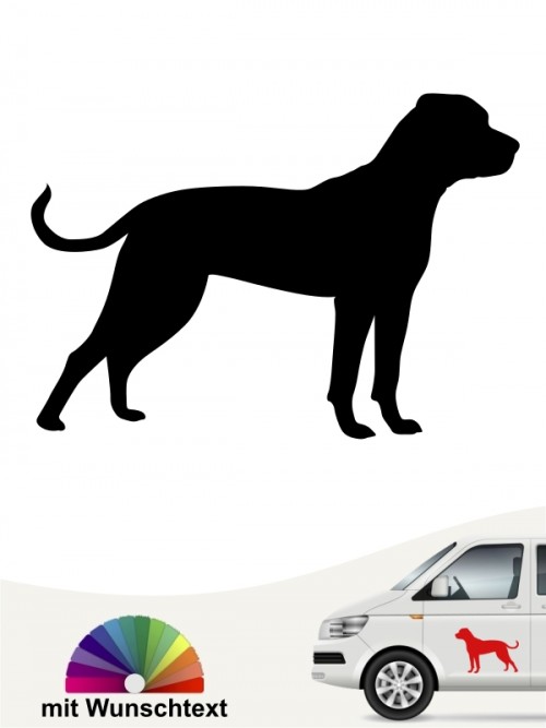 American Bulldog mit Wunschtext Hundeaufkleber anfalas.de
