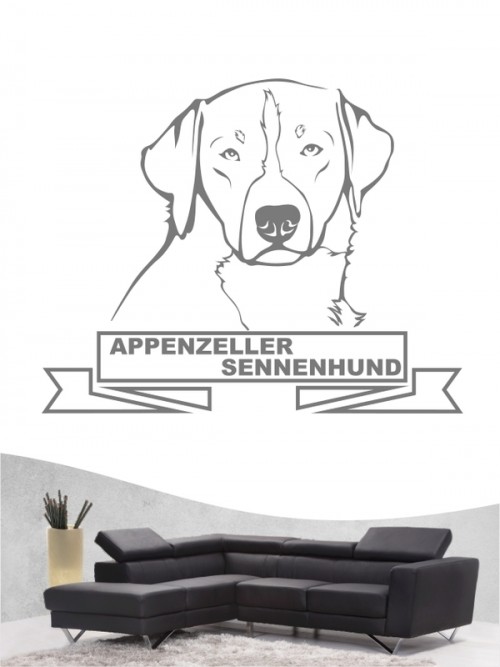Hunde-Wandtattoo Appenzeller Sennenhund 15 von Anfalas.de