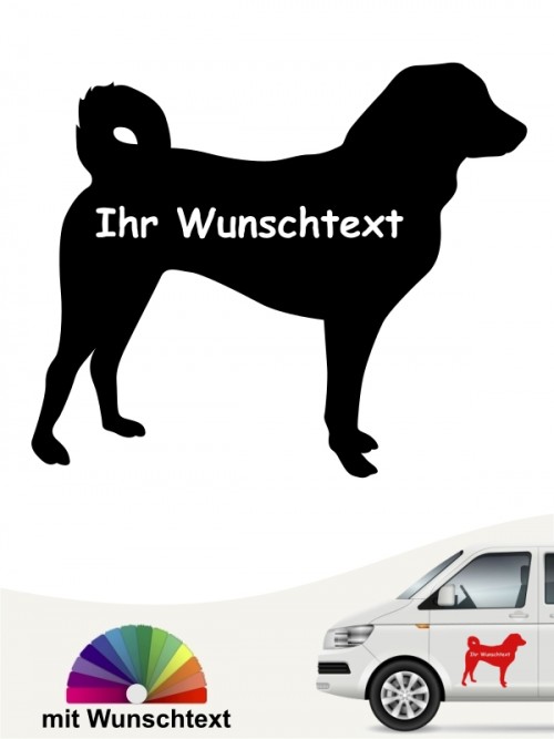Appenzeller Sennehund Silhouette mit Wunschtext anfalas.de