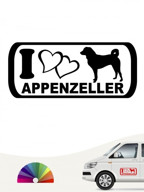I Love Appenzeller Hundeaufkleber anfalas.de