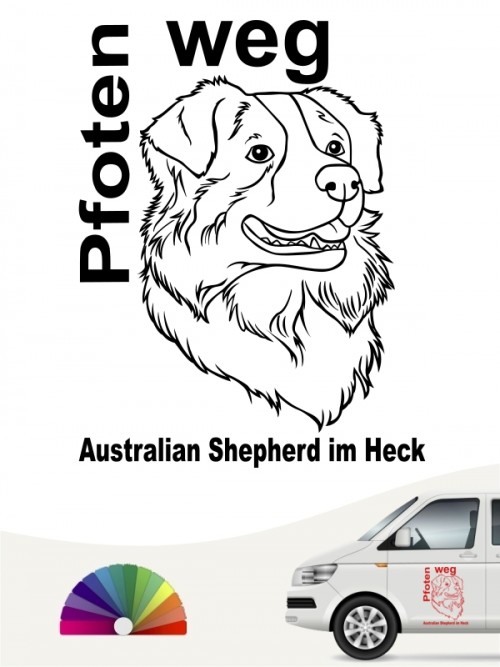 Hunde-Autoaufkleber Australian Shepherd 50 von Anfalas.de