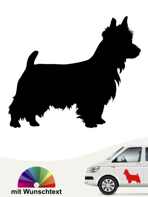 Australian Terrier Autoaufkleber mit Wunschtext anfalas.de