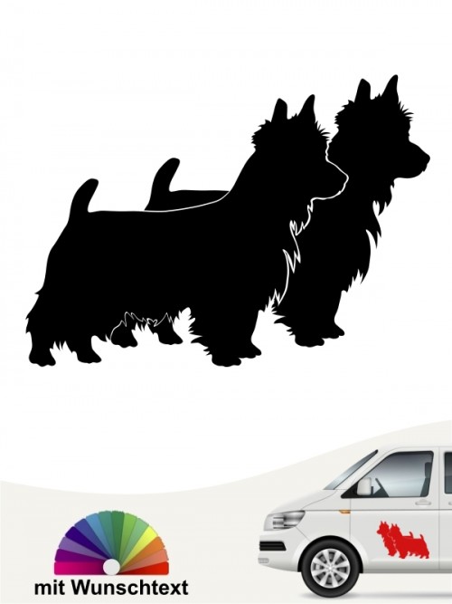Australian Terrier doppel Silhouette Hundeaufkleber mit Text anfalas.de
