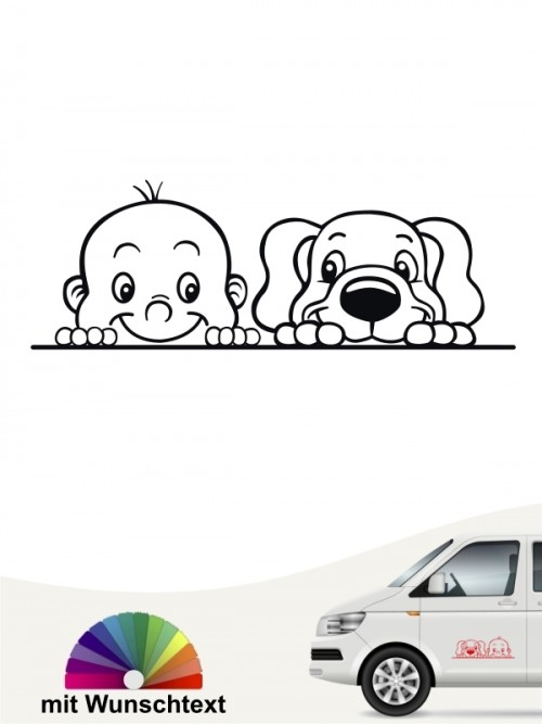 Hunde-Autoaufkleber Kind & Hund 2 von Anfalas.de