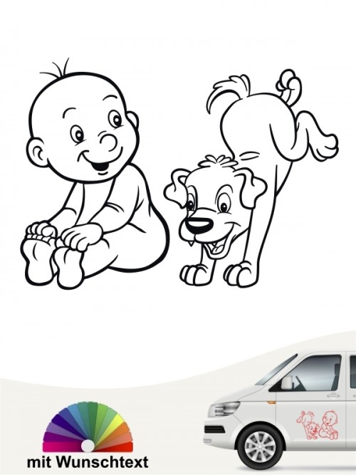 Hunde-Autoaufkleber Kind & Hund 20 von Anfalas.de