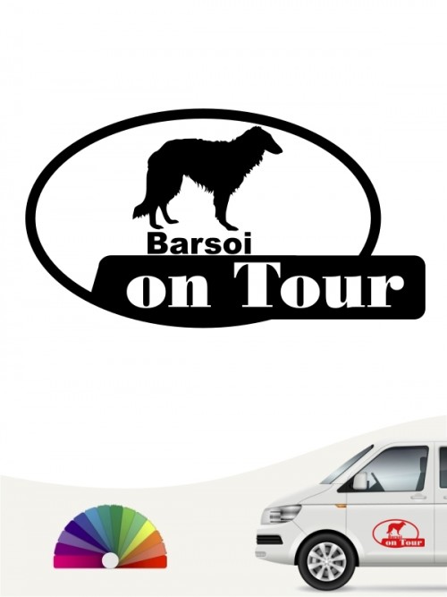 Barsoi on Tour Autosticker anfalas.de