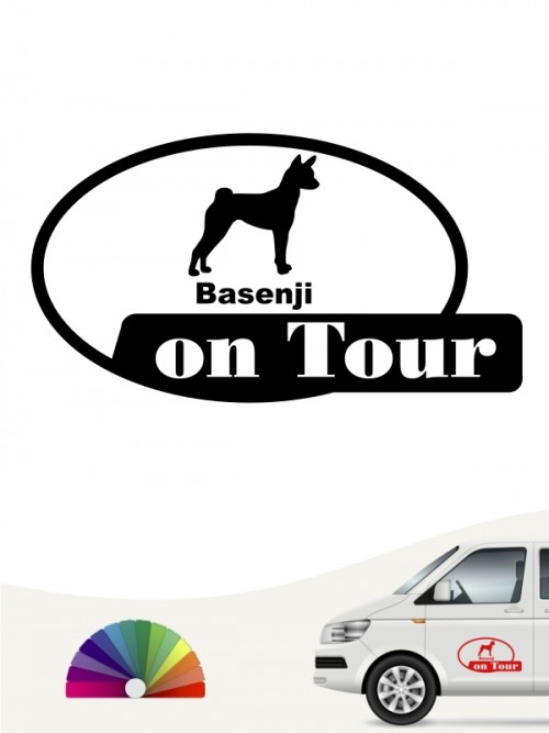 Basenji on Tour Autosticker anfalas.de