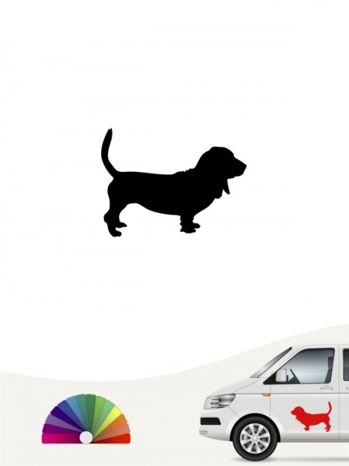 Hunde-Autoaufkleber Basset Hound 1 Mini von Anfalas.de
