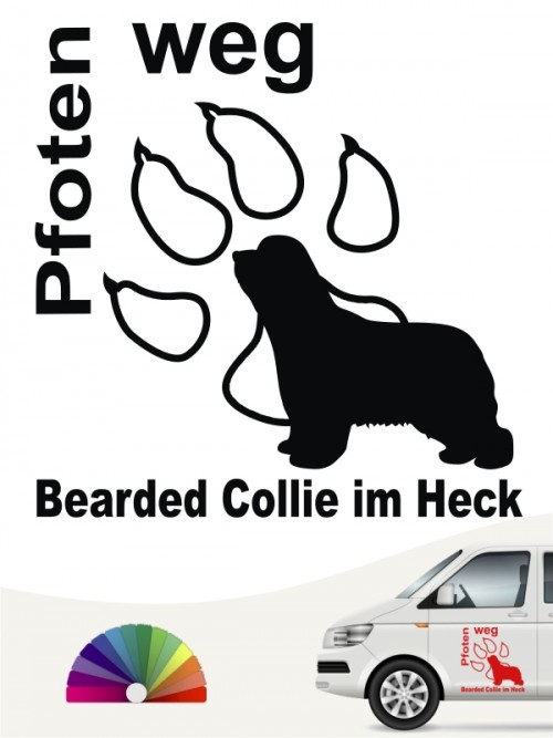 Bearded Collie Pfoten weg Aufkleber anfalas.de