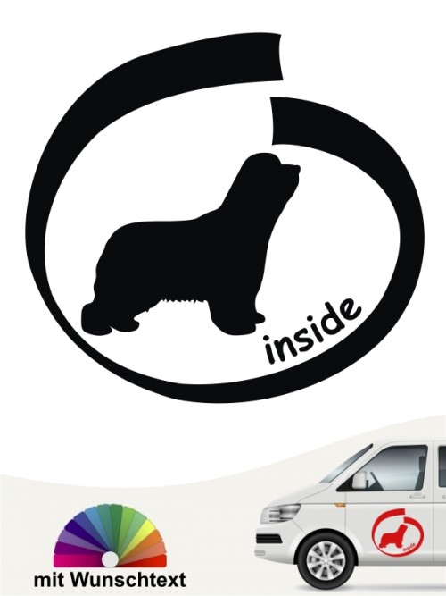 Beagle inside Hundeaufkleber mit Wunschtext anfalas.de