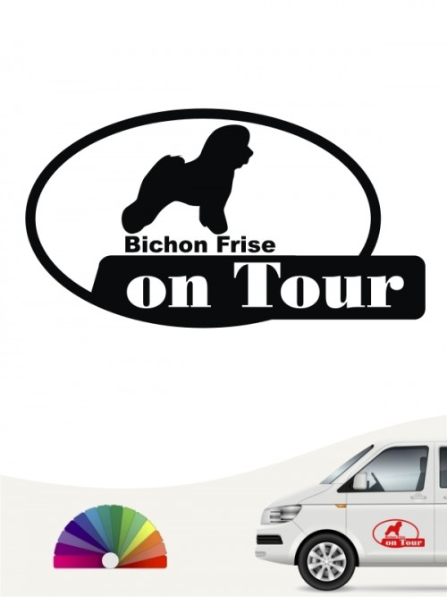 Bichon Frise on Tour Heckscheibenaufkleber anfalas.de