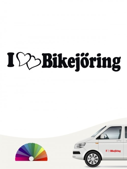 I Love Bikejöring Aufkleber für das Auto von anfalas.de