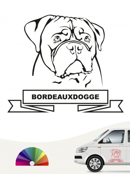 Hunde-Autoaufkleber Borderdeauxdogge 15a von Anfalas.de
