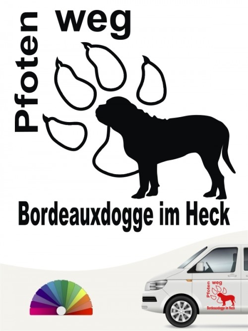 Bordeauxdogge Pfoten weg Hundeaufkleber anfalas.de