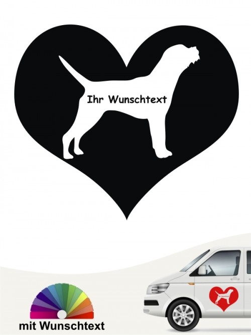 Border Terrier Herzmotiv mit Wunschtext anfalas.de