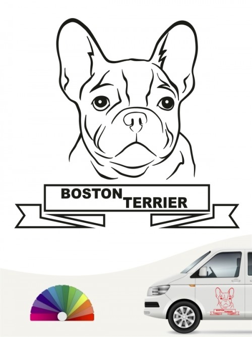 Hunde-Autoaufkleber Boston Terrier 15 von Anfalas.de