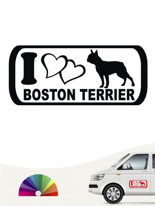 Boston Terrier I Love Hundeaufkleber anfalas.de