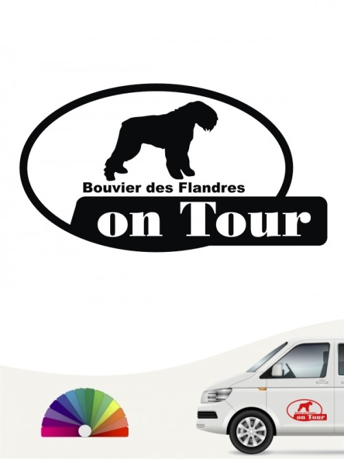 Bouvier des Flandres on Tour Autoaufkleber anfalas.de