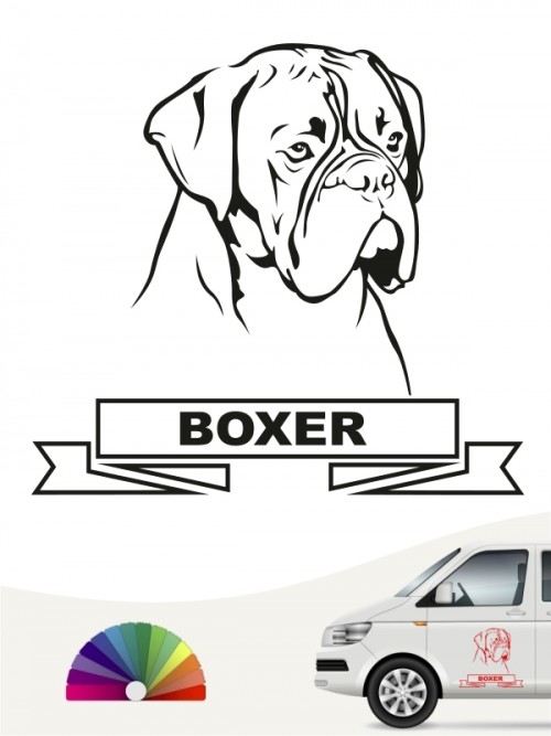 Hunde-Autoaufkleber Boxer 25 von Anfalas.de