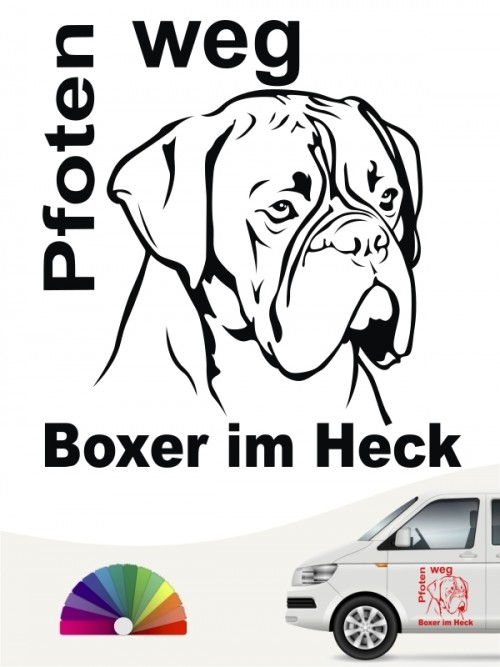 Pfoten weg Boxer im Heck Aufkleber anfalas.de