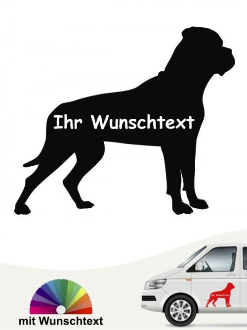 Bullmastiff Silhouette mit Wunschtext anfalas.de