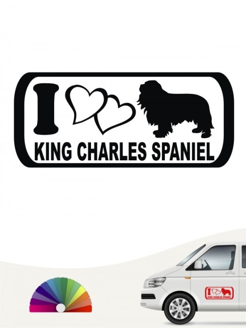 I Love King Charles Spaniel Heckscheibenaufkleber anfalas.de