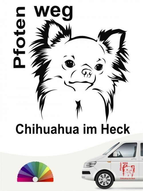 Chihuahua im Heck Pfoten weg Sticker anfalas.de