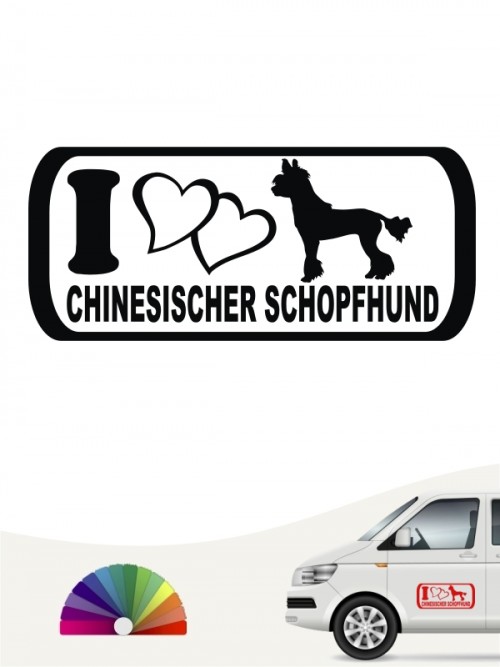 I Love Chinesischer Schopfhund Aufkleber anfalas.de