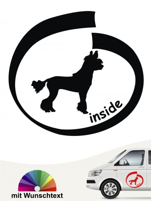 Chinesischer Schopfhund inside Autosticker mit Wunschname anfalas.de