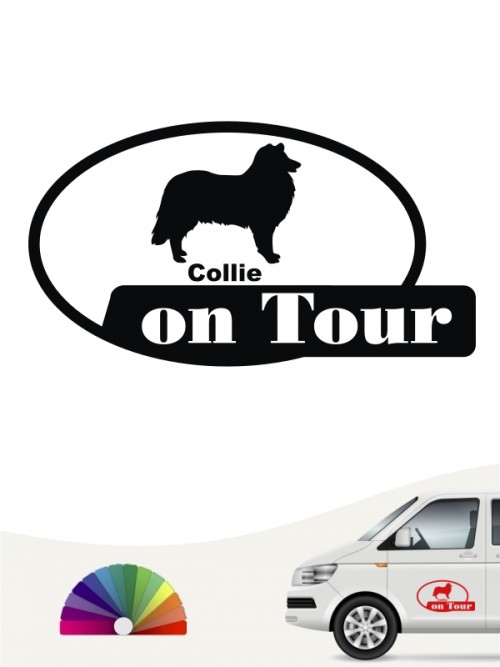 Collie on Tour Aufkleber anfalas.de