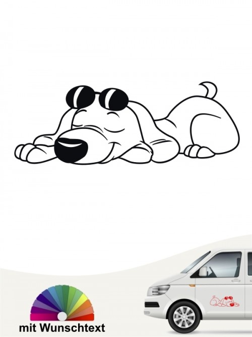 Comic Hunde Autoaufkleber mit Wunschtext von anfalas.de