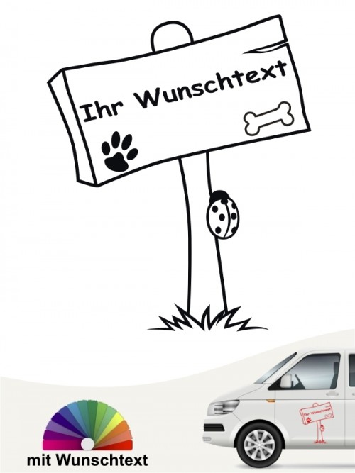 Comic Autoaufkleber als Schild mit Wunschtext anfalas.de