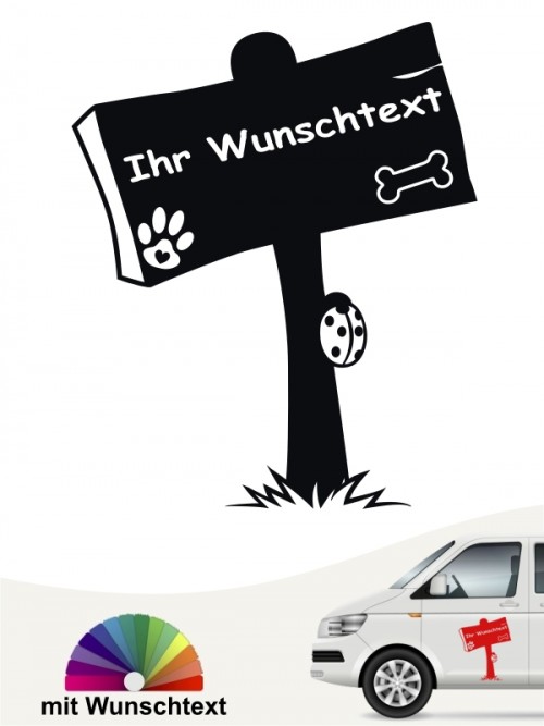 Autoaufkleber als Comicschild mit Wunschtext anfalas.de